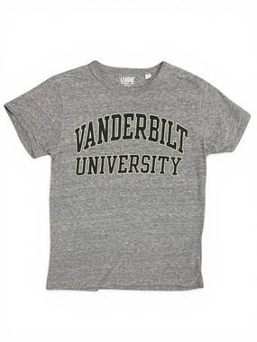 Vanderbilt University Tee Gray League Classic Fit Small Logo Graphic Tee